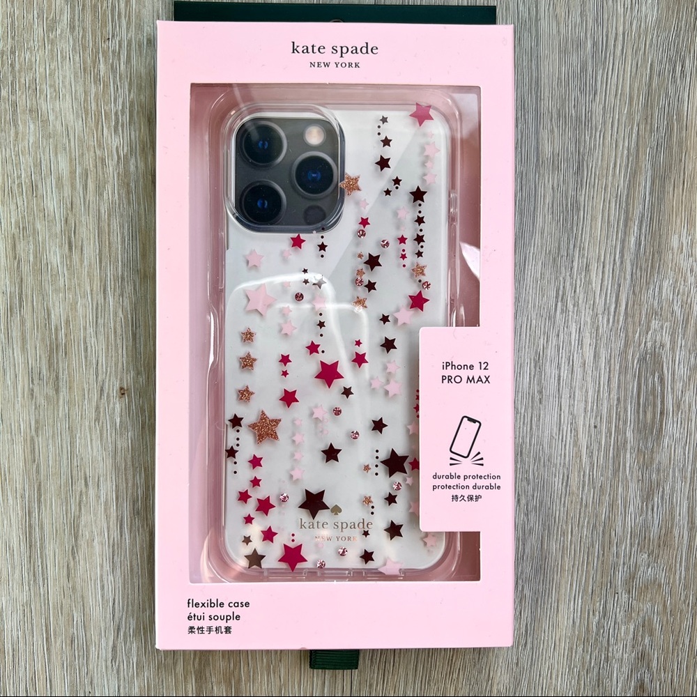 Kate Spade ♠️ Jewelled Twinkle Star Glitter Clear Phone Case iPhone 13 Pro Max